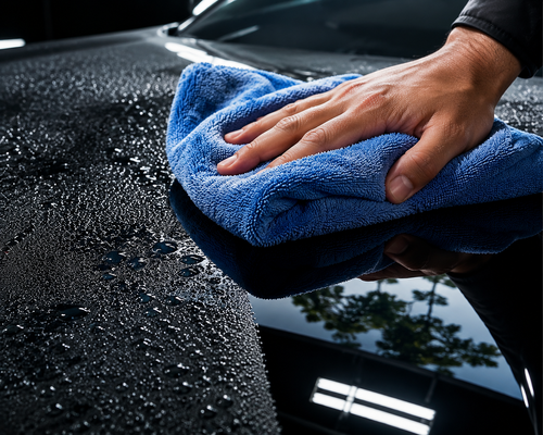 Supporting A High End European Car Detailing Brand In Customizing 40x40cm 400gsm Scratch Free Car Drying Towels.
