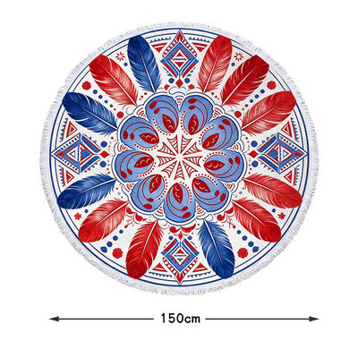 Bom preço Toalha de praia de 150x150cm em microfibra redonda on-line