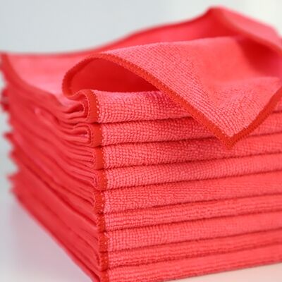 Bom preço Toalha de limpeza de microfibras de malha de Super Absorvente 350 Gsm Forte descontaminação on-line
