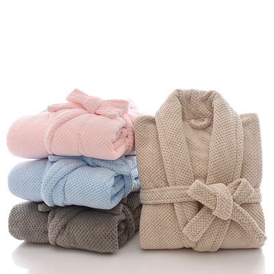 Guter Preis Ultraweicher Korallenvlies-Bademantel aus Waffelstoff. Wiederverwendbar, langlebig für Spas, Hotels, Luxus-Lounge zu Hause Online