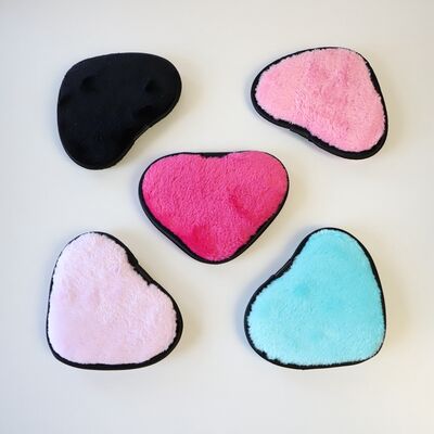Good price 10x10cm 100% Polyester Heart Microfiber Facial Pads Deep Cleansing Reusable online