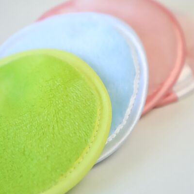Good price 10cm 6g Coral Fleece Makeup Remover Pad 100% Polyester Reusable Gentle Cleansing online