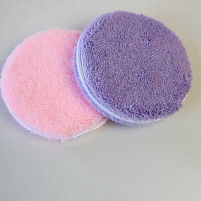 Buen precio limpieza facial grande reutilizable 100% del poliéster del cojín removedor del maquillaje de la microfibra 9g del 12cm en línea