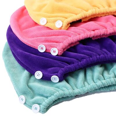 Guter Preis 25x65cm 400gm Elastische Kante Mikrofiber Haartücher Super Absorber für Frauen Online